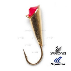 Мормишка вольфрамова Lucky John КОНУС с петел. и Swarovski 050мм/14